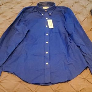Mens Van Hausen Blue Long Sleeve Shirt